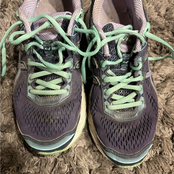 Asics Purple and Green Active Shoes - Picture 2 of 7